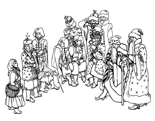 Двенадцать месяцев Маршак раскраска