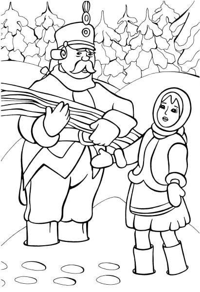 Раскраска по сказке 12 месяцев Маршака