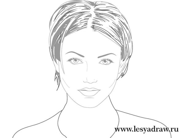 Женское лицо рисунок