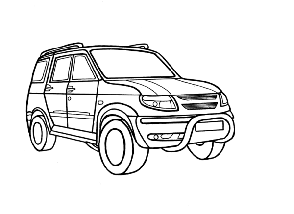 Раскраски машины УАЗ Патриот пикап