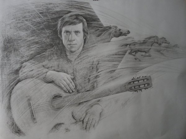 Владимир Высоцкий карандашный рисунок