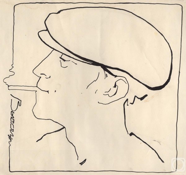 Высоцкий рисунок одной линией