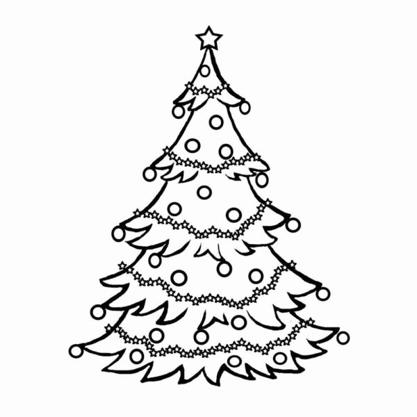 Раскраска елочка Новогодняя