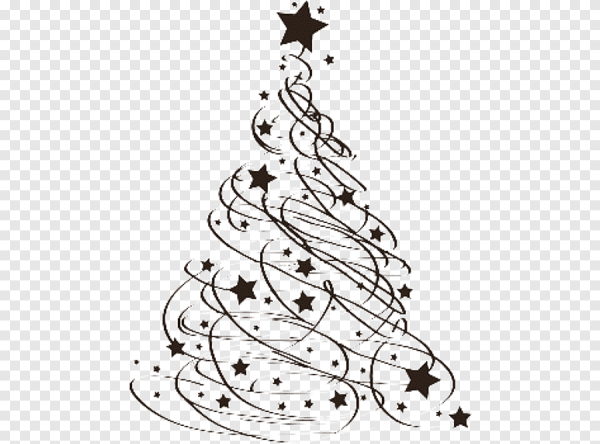 Новогодняя елка черно белая