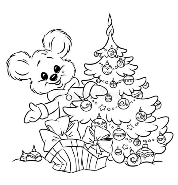 Раскраска елка Новогодняя