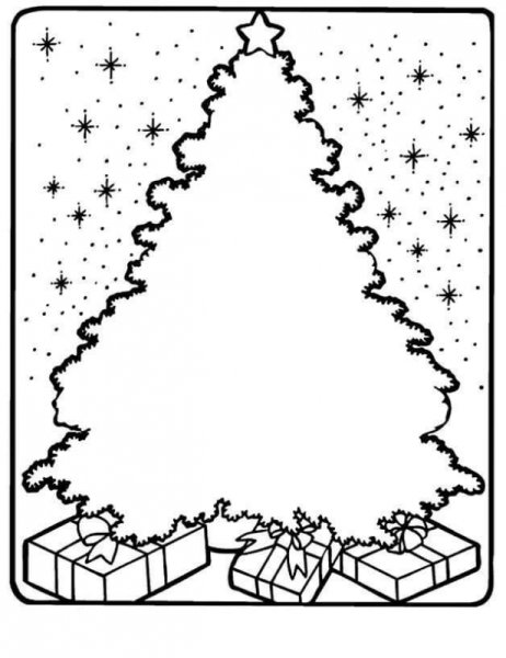 Елка раскраска