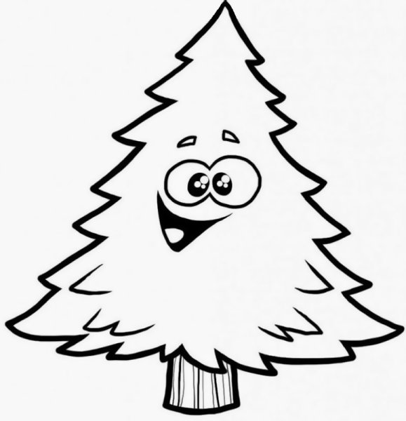 Раскраска елка Новогодняя