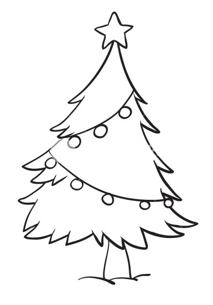 Раскраска зима елка