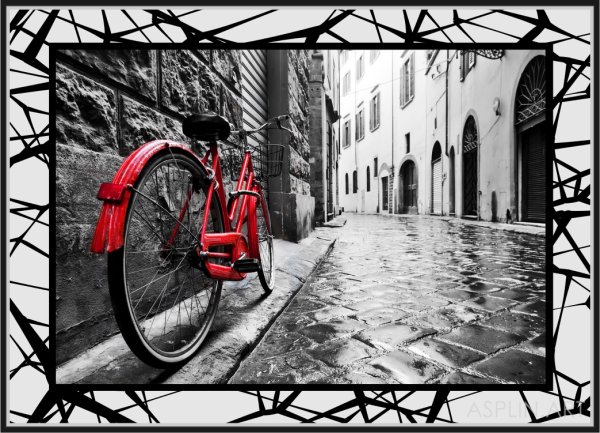 Черно белое с красным зонтом