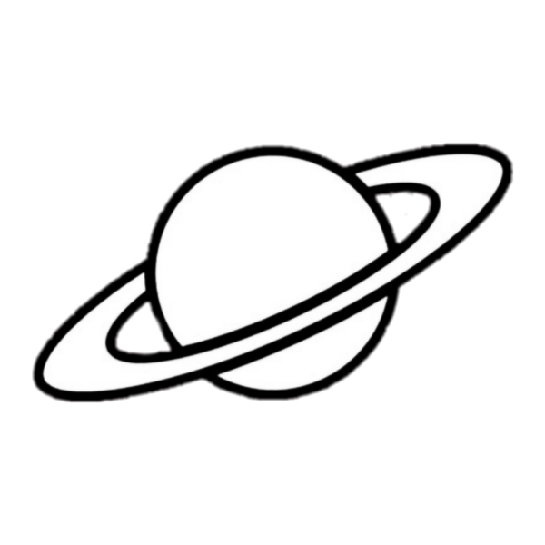 Контур планеты с кольцами