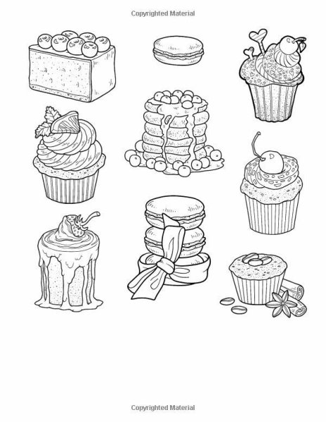 Раскраски тортики Стикеры