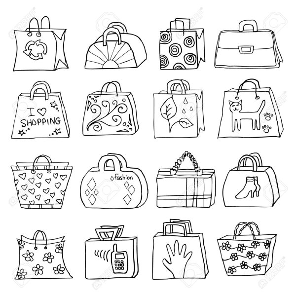 Сумочки для кукол раскраска