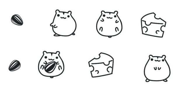 Раскраски Стикеры милые