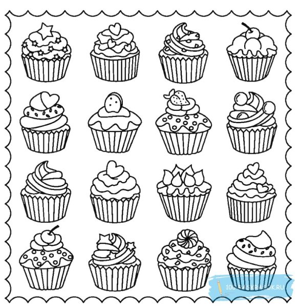 Сладости. Раскраска