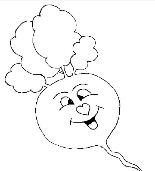 Силуэты фруктов и овощей