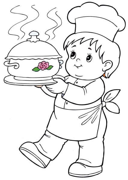 Поваренок раскраска