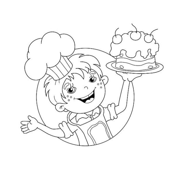 Поваренок раскраска для детей