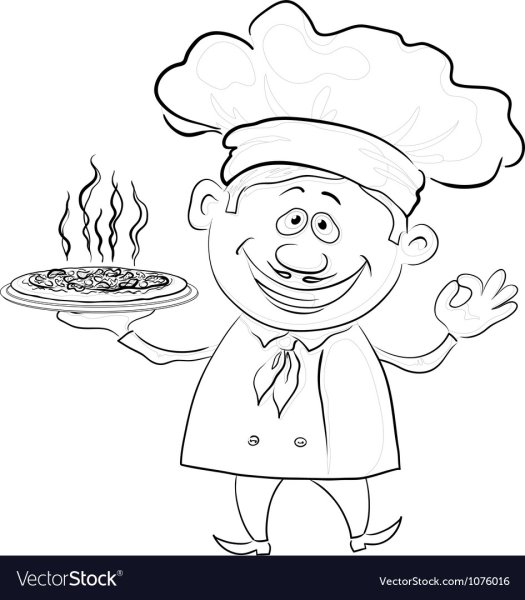 Повар раскраска для детей