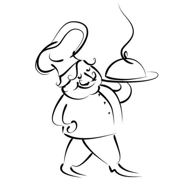 Трафарет повара на кухне