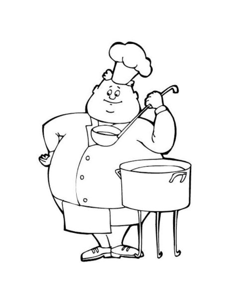 Раскраска повар