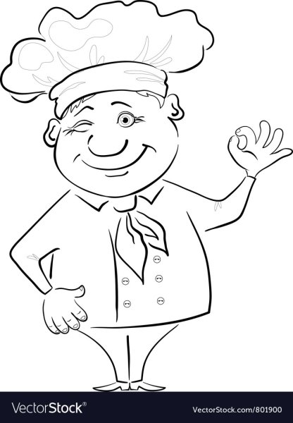 Поваренок раскраска для детей