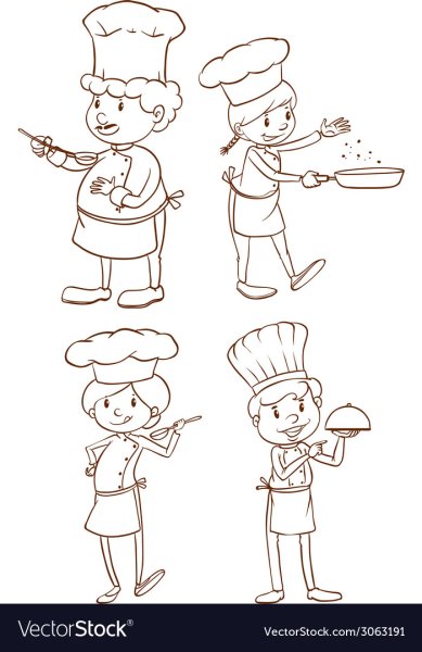 Раскраска повар