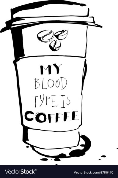 Стакан кофе черно белый