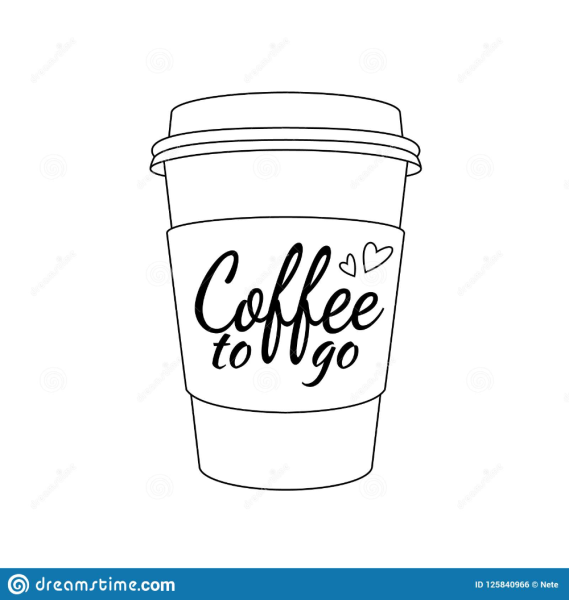 Стакан кофе трафарет