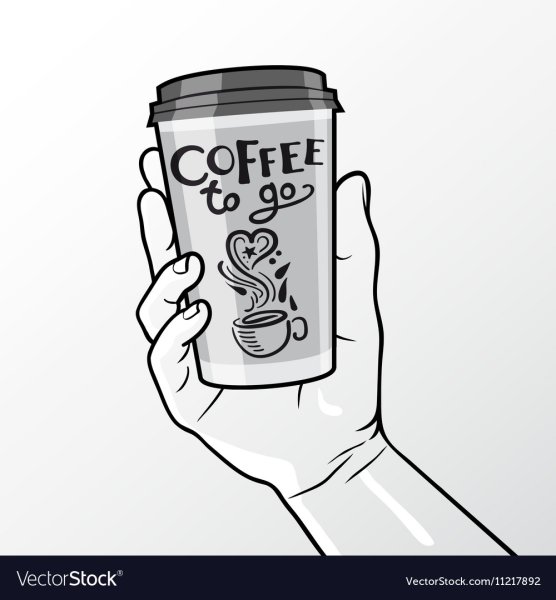 Стаканчик кофе в руке вектор