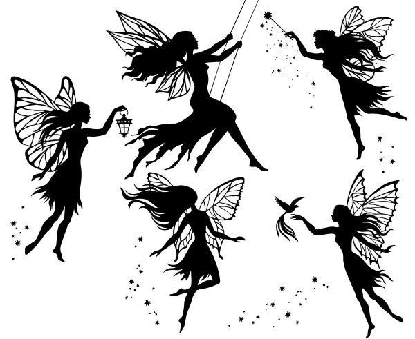 Силуэты фей и эльфов