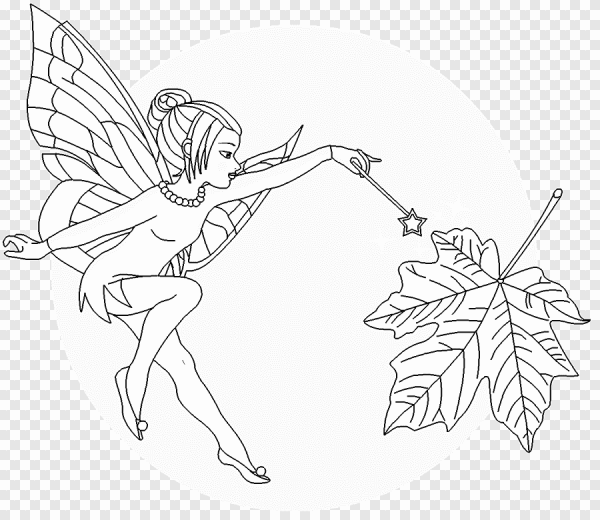 Иллюстрация Фея черно белая