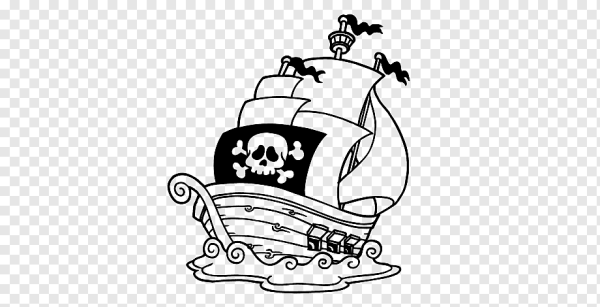 Пиратский корабль раскраска