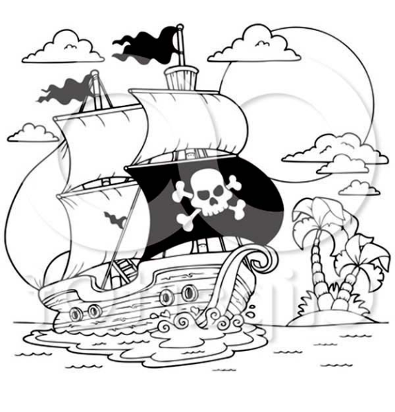 Пиратский корабль раскраска