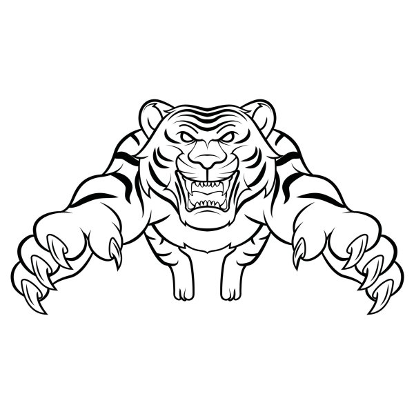 Злой тигр раскраска