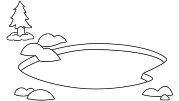 Озеро раскраска