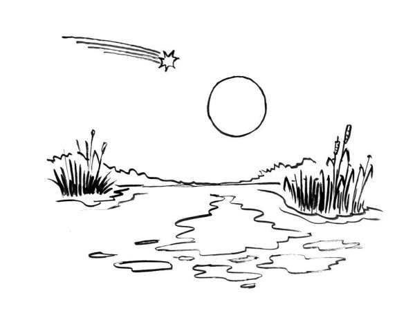 Озеро раскраска