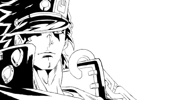 Джотаро Куджо чёрно белое