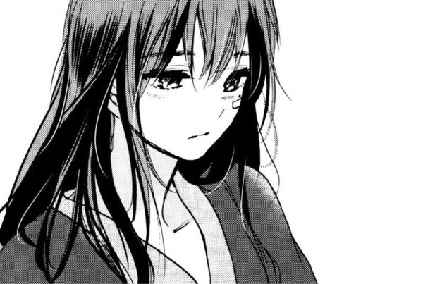 Аниме девушка черно белая