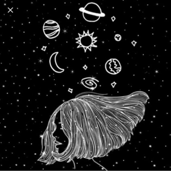 Космос нарисовать чб