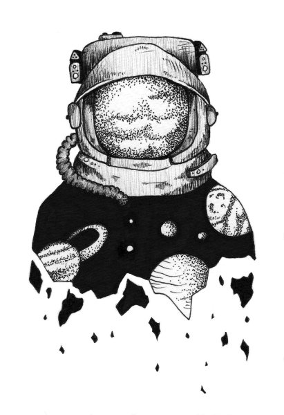 Тату космонавт эскизы