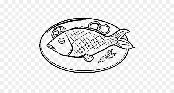 Раскраска рыба еда