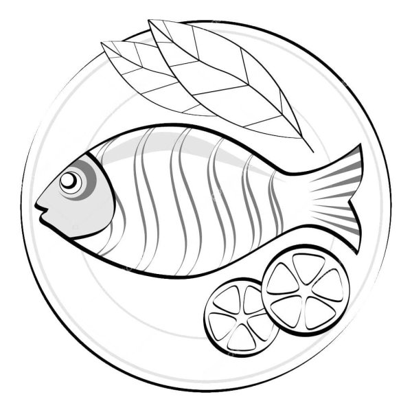 Рыбные продукты раскраска