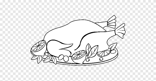 Раскраска курица жареная