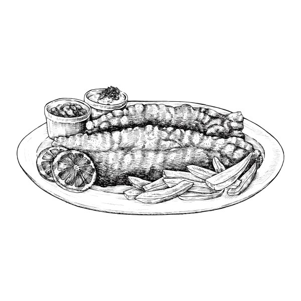 Рыбное блюдо рисунок