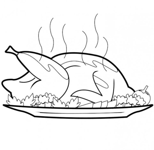 Раскраска курица жареная