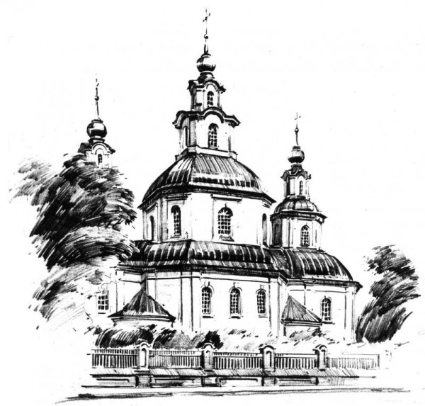 Воскресенский собор Арзамас рисунок