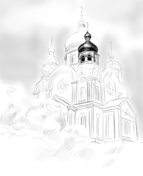 Софийский собор Вологда контур