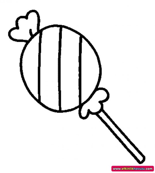 Конфета на палочке раскраска