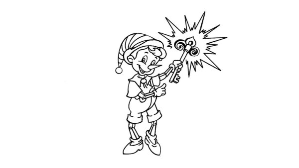 Буратино и Пьеро раскраска