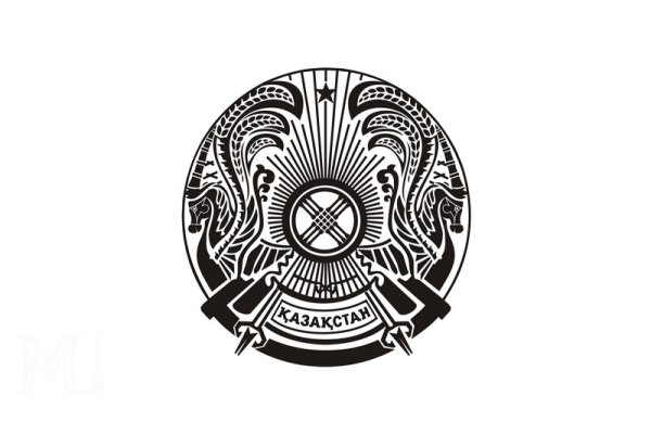 Герб Казахстана черно белый